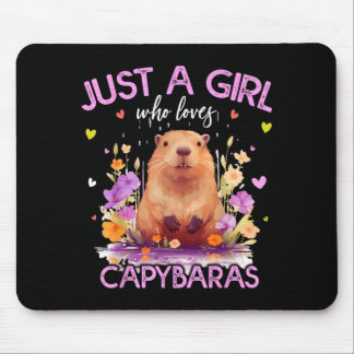 Alfombrilla De Ratón Una chica que ama los capybaras para mujeres girls