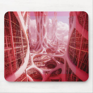 Alfombrilla De Ratón Una Ciudad Fractal Futurista