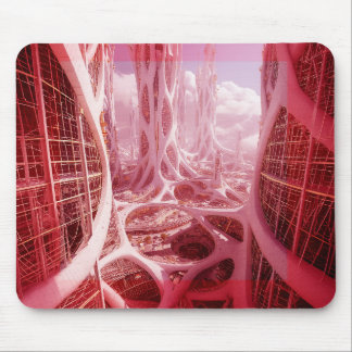 Alfombrilla De Ratón Una Ciudad Fractal Futurista