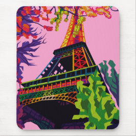 Alfombrilla De Ratón Una colorida celebración de la Torre Eiffel