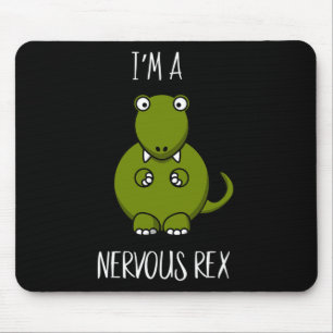 Alfombrilla De Ratón Una comedia de Rex nerviosa Ansiedad Dinosaurio Di