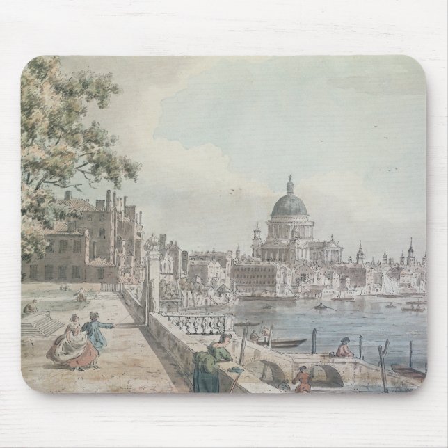 Alfombrilla De Ratón Una copia de la parte de un dibujo por Canaletto, (Frente)