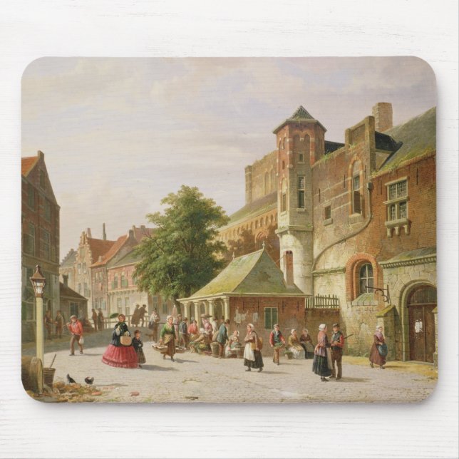 Alfombrilla De Ratón Una escena de la calle en Amsterdam (Frente)