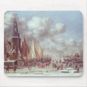 Alfombrilla De Ratón Una escena del invierno en Amsterdam
