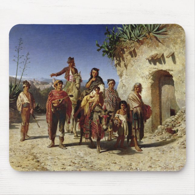 Alfombrilla De Ratón Una familia gitana en el camino, c.1861 (Frente)