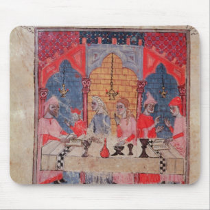 Alfombrilla De Ratón Una familia recolectó en la tabla para el Passove