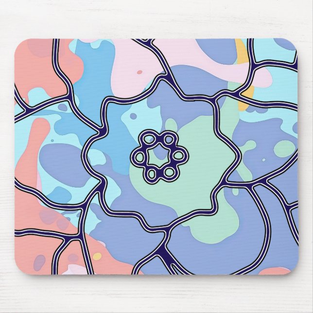 Alfombrilla De Ratón Una flor hecha de manchas de pintura (Frente)