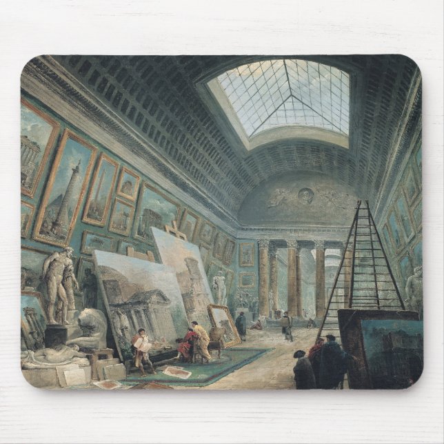 Alfombrilla De Ratón Una galería del museo con arte romano antiguo (Frente)