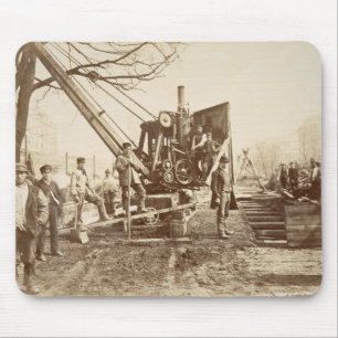 Alfombrilla De Ratón Una grúa del vapor en funcionamiento durante el