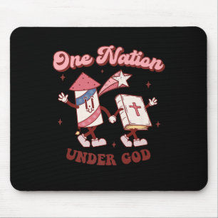 Alfombrilla De Ratón Una Nación Bajo Dios Camiseta Cristiana 4 de Julio