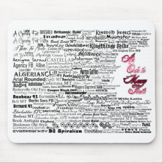Alfombrilla De Ratón Una oda a muchas fuentes Mousepad