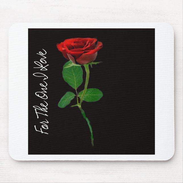 Alfombrilla De Ratón Una rosa roja - a la que amo (Frente)