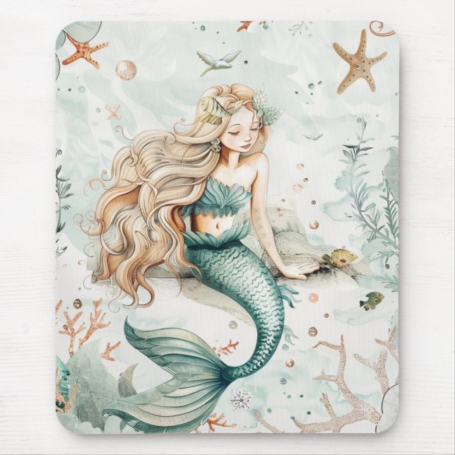Alfombrilla De Ratón Una sirena linda (Frente)