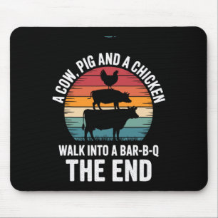 Alfombrilla De Ratón Una Vaca Un Cerdo Y Un Pollo Entran En Un R Funny