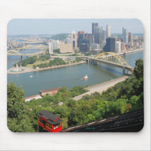 Alfombrilla De Ratón Una vista de Pittsburgh céntrica de Mt. Washingto