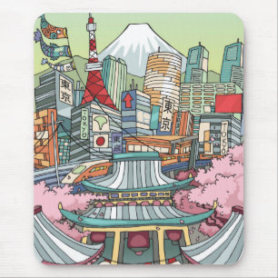 Alfombrilla De Ratón Una vista de Tokio
