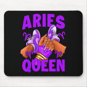 Alfombrilla De Ratón Uñas de la Reina Aries Zapatillas Cumpleaños Zodia
