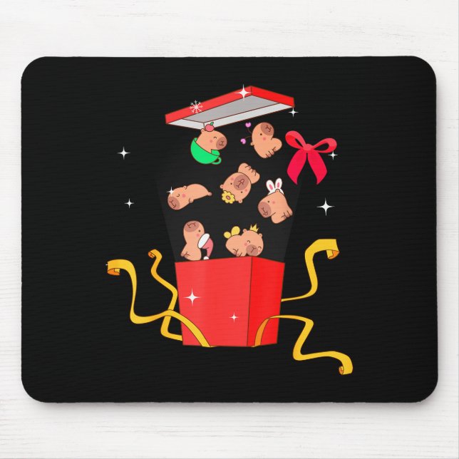 Alfombrilla De Ratón Unboxing Blind Box Capybara Pyjama Ugly Christmas  (Frente)