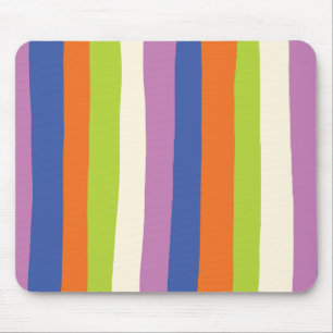 Alfombrilla De Ratón Uneven Stripes - Blue, Orange, Purple, Green, and 