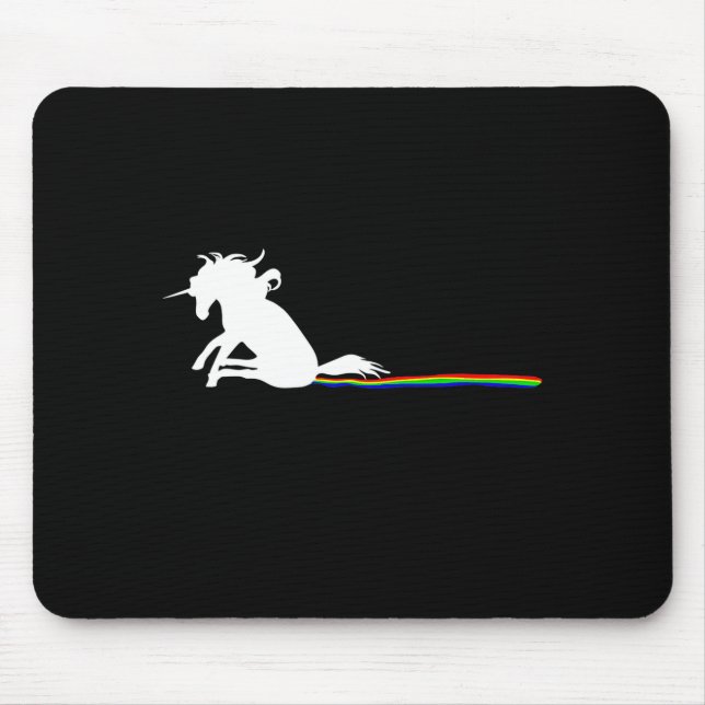 Alfombrilla De Ratón Unicorn Dragging Rainbows Funny Adult S  (Frente)