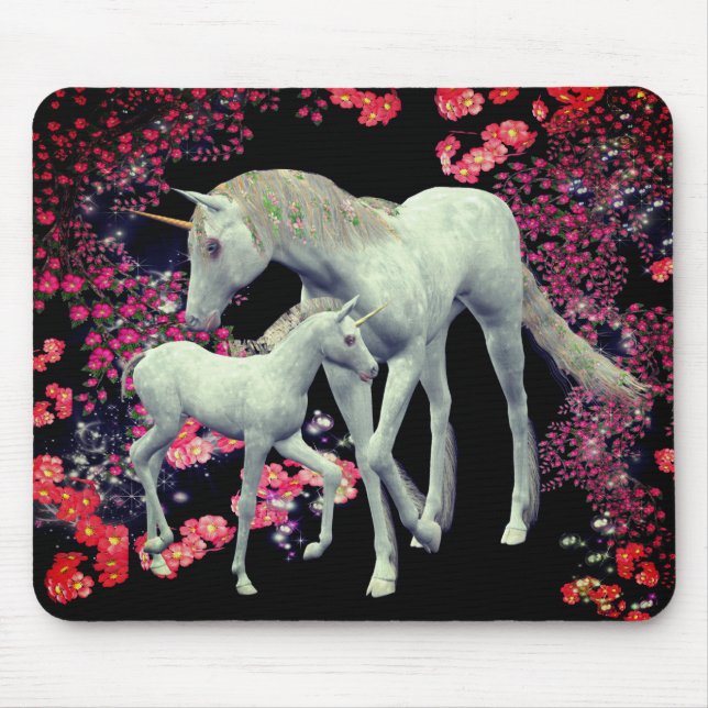 Alfombrilla De Ratón Unicorn Mare Foal Fantasy Art (Frente)