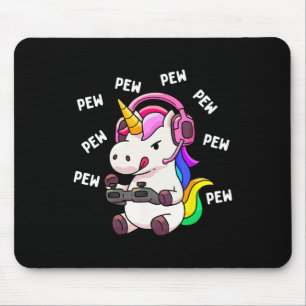 Alfombrilla De Ratón Unicorn Pew Pew Unicornios Lover Video Game Gamer