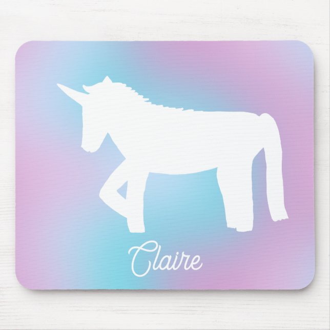 Alfombrilla De Ratón Unicornio Arcoíris de Pastel Personalizado (Frente)
