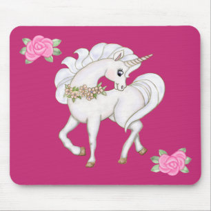 Alfombrilla De Ratón Unicornio blanco
