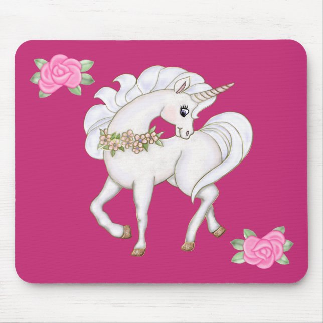 Alfombrilla De Ratón Unicornio blanco (Frente)