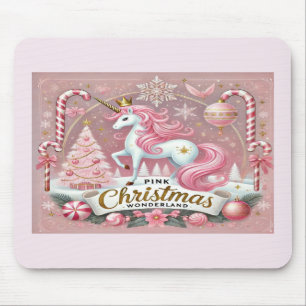 Alfombrilla De Ratón Unicornio de la Tierra de las Maravillas de Navida