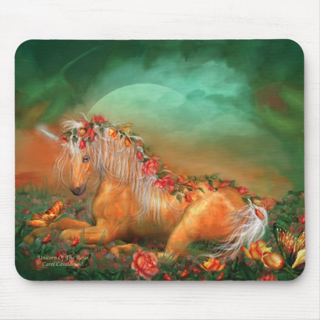 Alfombrilla De Ratón Unicornio de los rosas Mousepad (Frente)