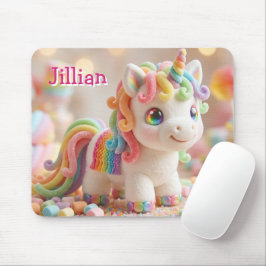 Alfombrilla De Ratón Unicornio de malvavisco y sueño de caramelo pastel