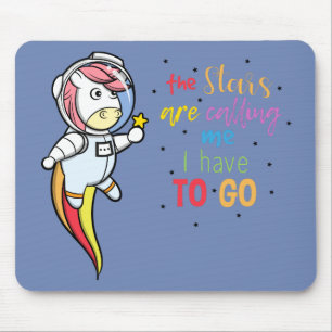 Alfombrilla De Ratón Unicornio divertido como astronauta en el universo