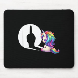 Alfombrilla De Ratón Unicornio Divertido Con El Dedo Medio Mañana Gruñó