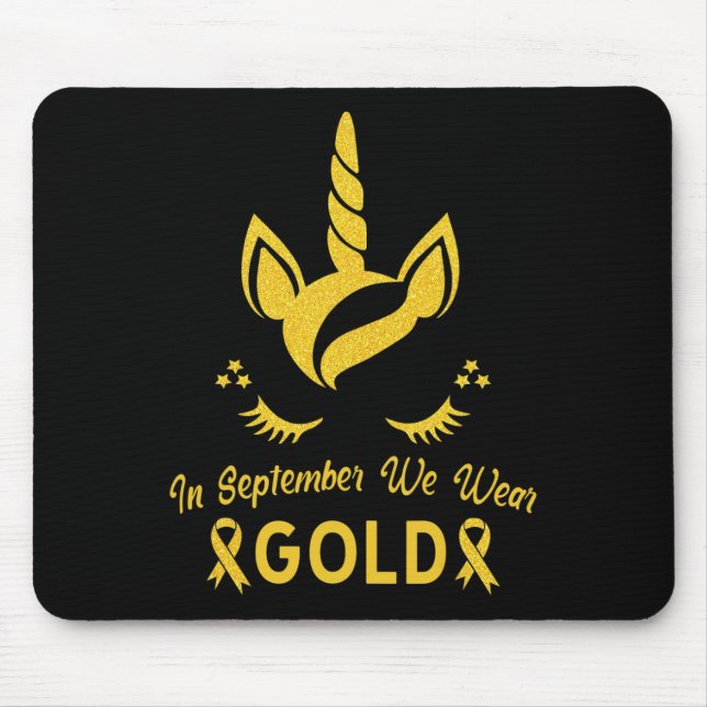 Alfombrilla De Ratón Unicornio En Septiembre Usamos Cáncer De Niños De  (Frente)