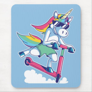 Alfombrilla De Ratón Unicornio en una vespa