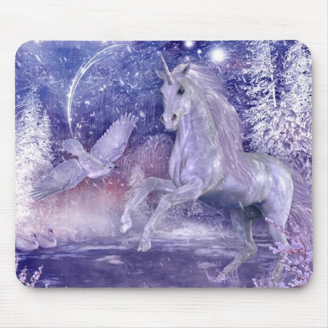 Alfombrilla De Ratón Unicornio mágico, decoración mítica de fantasía 2 (Frente)
