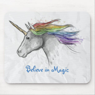 Alfombrilla De Ratón Unicornio Mousepad de la acuarela