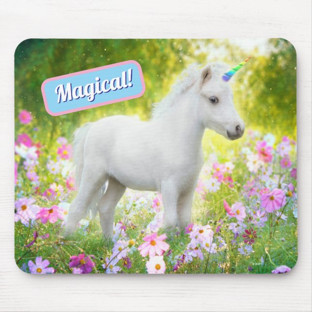 Alfombrilla De Ratón Unicornio Poni Blanco (Frente)