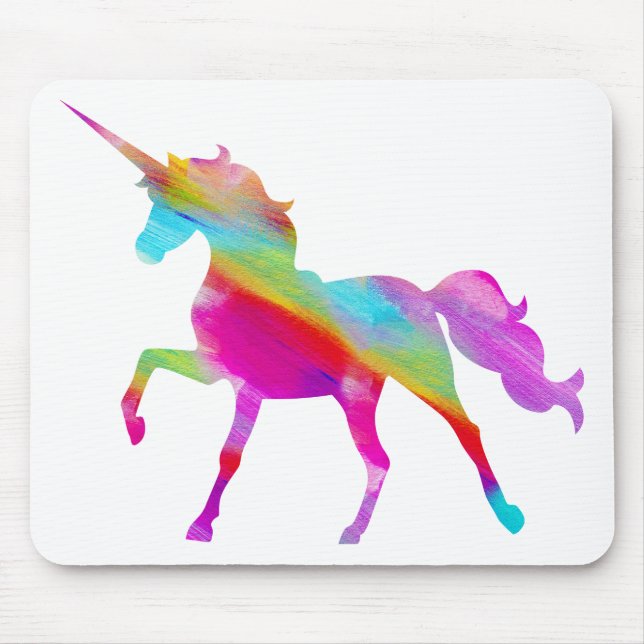 Alfombrilla De Ratón Unicornio prancing del arco iris brillante mágico (Frente)