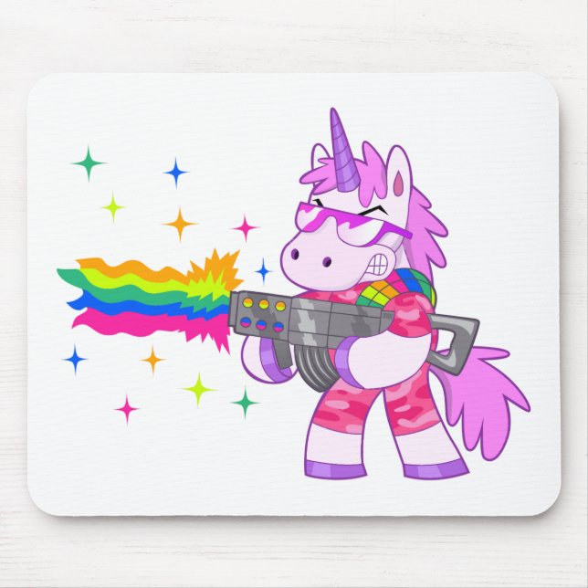 Alfombrilla De Ratón Unicornio púrpura - arma (Frente)