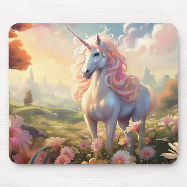 Alfombrilla De Ratón Unicornio rosa (Frente)