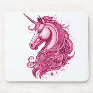 Alfombrilla De Ratón Unicornio rosa abstracto