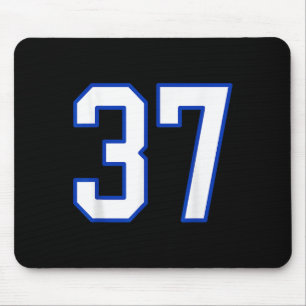 Alfombrilla De Ratón Unifo Jugador De Jersey Del Número 37 De Azul Blan