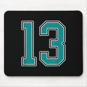 Alfombrilla De Ratón Uniforme De Jugador De Jersey Número 13 verde azul