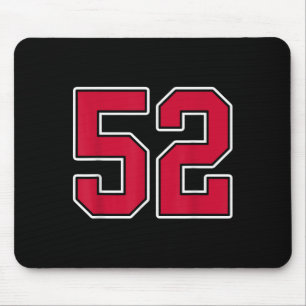 Alfombrilla De Ratón Uniforme de Jugador de Jersey Red White Número 52 