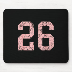 Alfombrilla De Ratón Uniforme de jugador número 26 rosa y negro Jersey