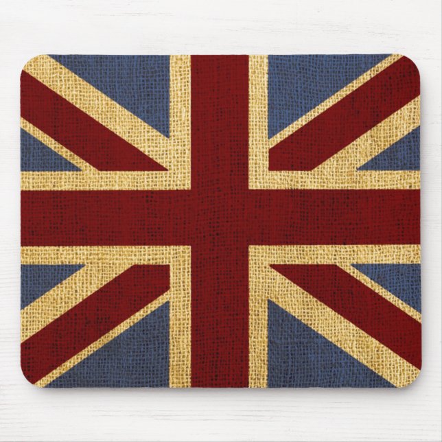 Alfombrilla De Ratón Union Jack elegante rústico (Frente)