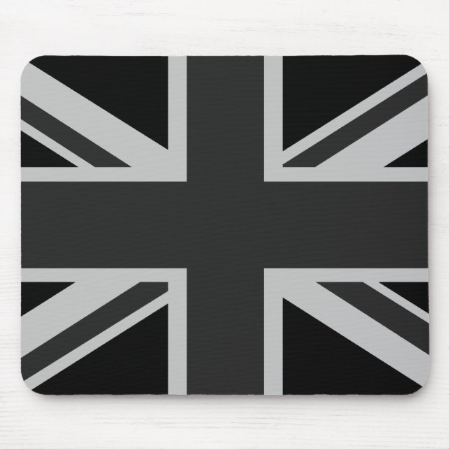 Alfombrilla De Ratón Union Jack negro Mousepad (Frente)