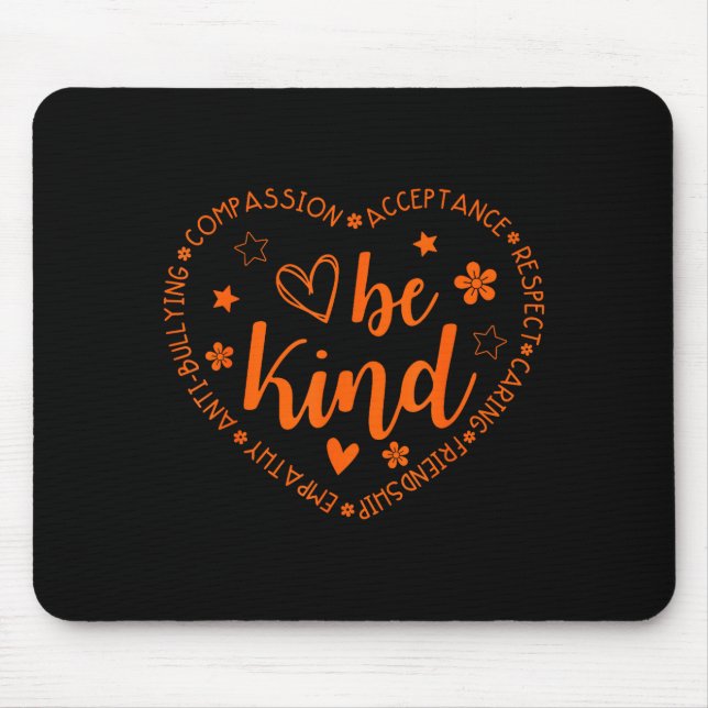Alfombrilla De Ratón Unity Day Be Kind Kindness Orange Anti Bullying Te (Frente)